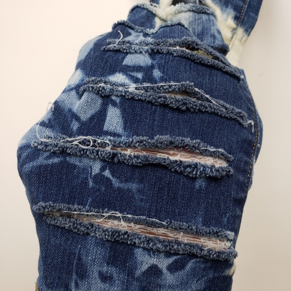 Girl's custom bleached shredded super skinny jeans children's place size 6 plus - Picture 2 of 5